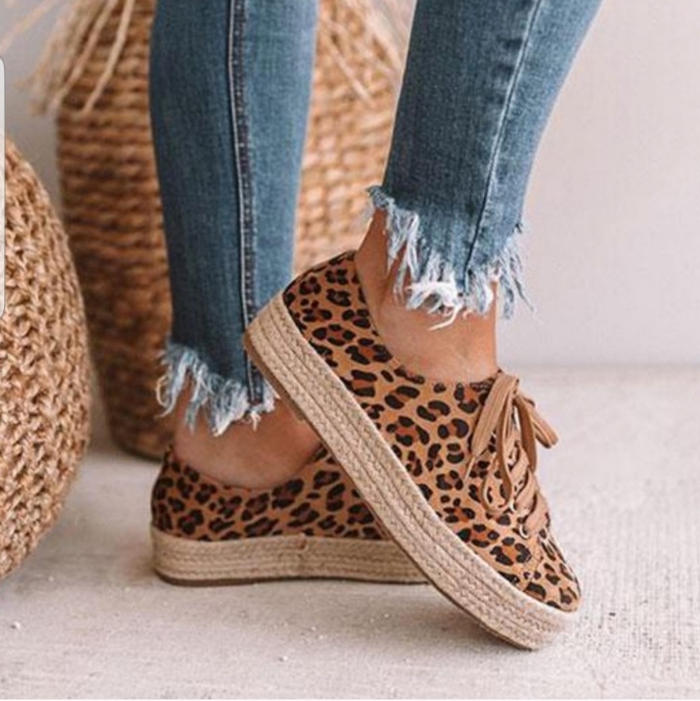 Nib Animal Print Platform Espadrilles Sneakers - image 1
